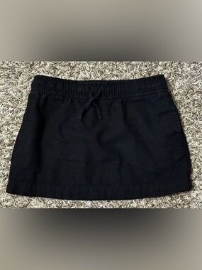 Old Navy Pure Black Linen blend Drawstring Tie Waist Mini Skirt Women’s 1X
